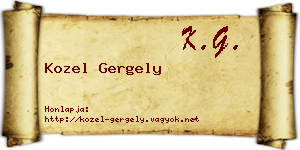 Kozel Gergely névjegykártya